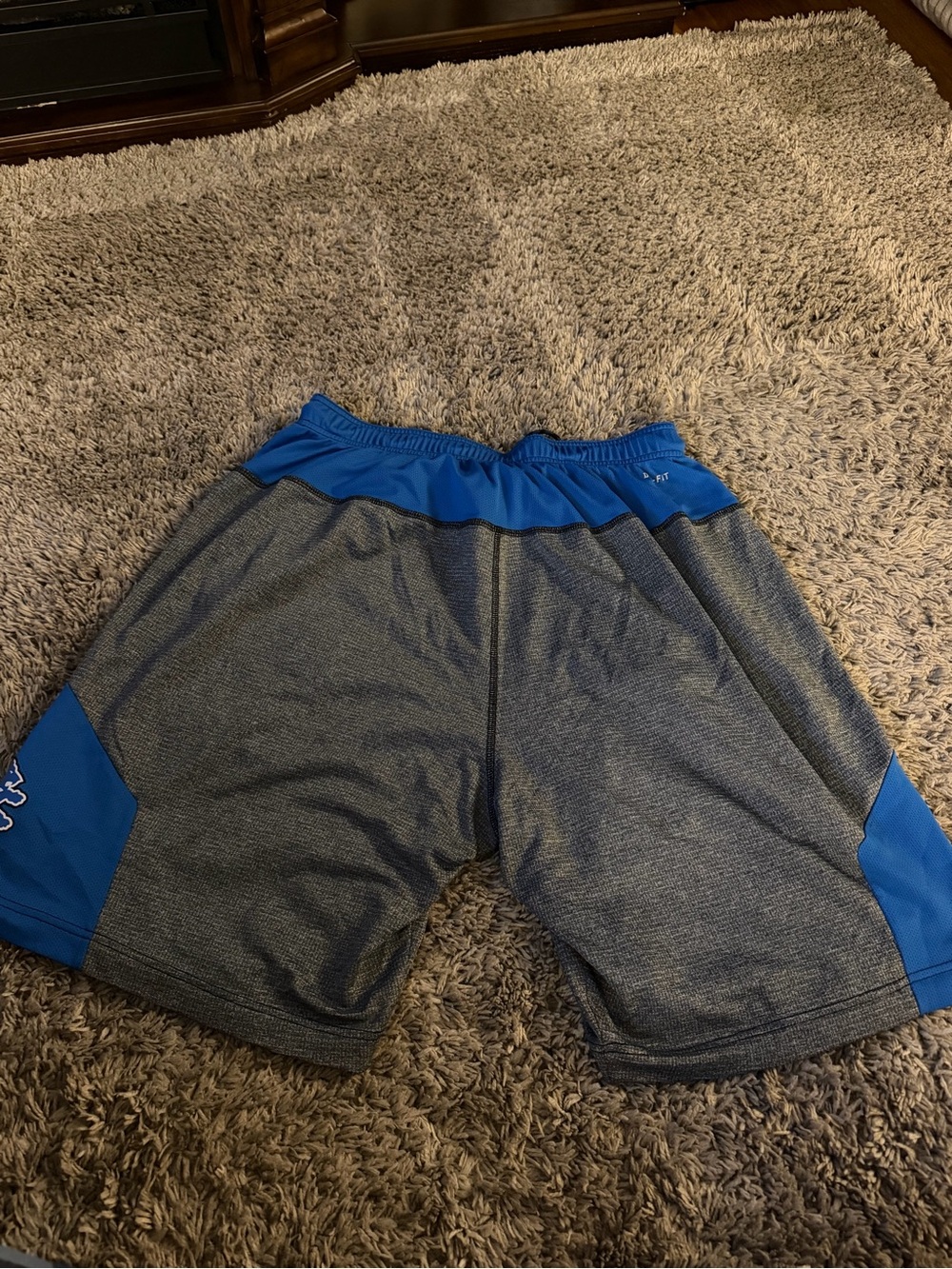 Nike Gray and Royal Blue Detroit Lions Kids Shorts - Picture 2 of 4